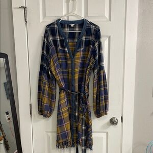 Cato Multicolor Plaid Long Sleeve Dress